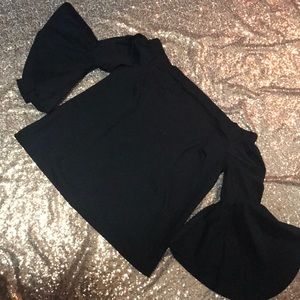 Super cute off the shoulder bell sleeve shirt!